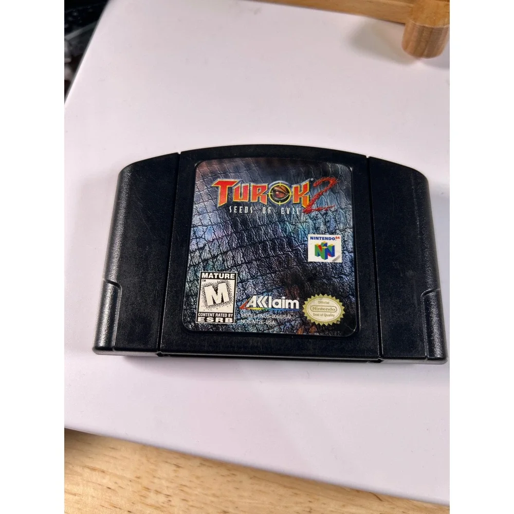 Turok 2 Seeds of Evil Nintendo 64 N64 Black Cartridge NUS-006 USA Acclaim
